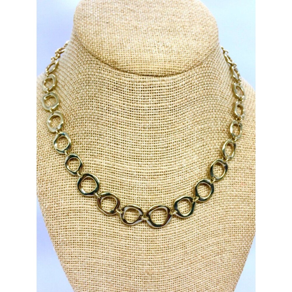 Gold Tone Necklace Chain Link Collar Classic Liz & Co